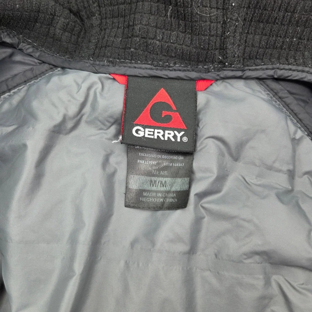 Gerry Men's Medium Hooded Jacket Gray‎ Black Lightweight Full Zip